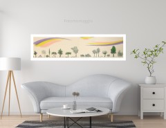 Bruno Munari - Un viale di alberi diversi -Serigrafia - 180 x 50 cm