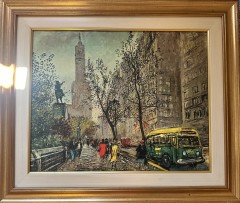 Litografia su tela Michele Cascella “Park Avenue”