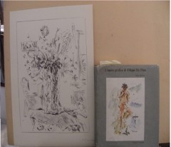 Litografia Filippo De Pisis '' Natura morta'' con autentica.