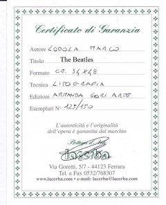 Marco Lodola litografia numerata e firmata-''The Beatles''.