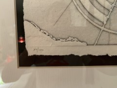 Walter Valentini, Incisione in acquaforte, numerata 73/100, 30x25, cornice in legno nero