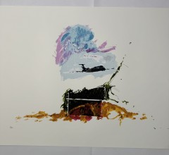 Mario Schifano - Paesaggio anemico con aereo 