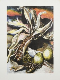 Renato Guttuso Acquaforte-acquatinta ''Pannocchia e limoni'' 1970