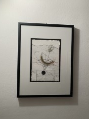 Walter Valentini, Incisione in acquaforte, numerata 82/100, 30x40, cornice in legno nero