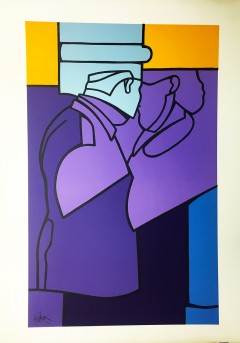 VALERIO ADAMI : LE BAISER (Kissing couple) ou 
