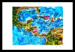MARIO SCHIFANO-  SERIGRAFIA P.A. CM 70 X 100 CARTA GEOGRAFICA