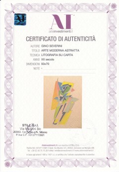 Gino Severini dal titolo arte moderna astratta firmata con certificazione