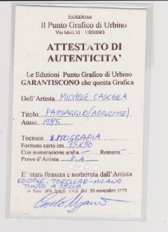 Litografia Michele Cascella ''Paesaggio Abruzzese'' Prova di Autore 1985.