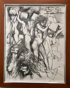 Renato Guttuso, tre litografie,  cartella completa Donne di Messina