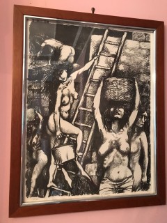 Renato Guttuso, tre litografie,  cartella completa Donne di Messina