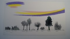 Bruno Munari - Un viale di alberi diversi -Serigrafia - 180 x 50 cm