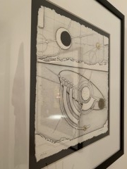 Walter Valentini, Incisione in acquaforte, numerata 73/100, 30x25, cornice in legno nero