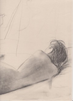 litografia di Giacomo Mnzù ''ritratto donna nuda''