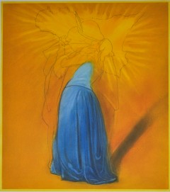 Piero Guccione - Il bacio e la Sicilia - Acquatinta a 6 lastre  - 84,7 x 105 cm