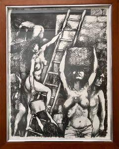 Renato Guttuso, tre litografie,  cartella completa Donne di Messina